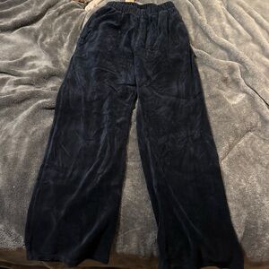 Black Velvet Wide-Leg Pants